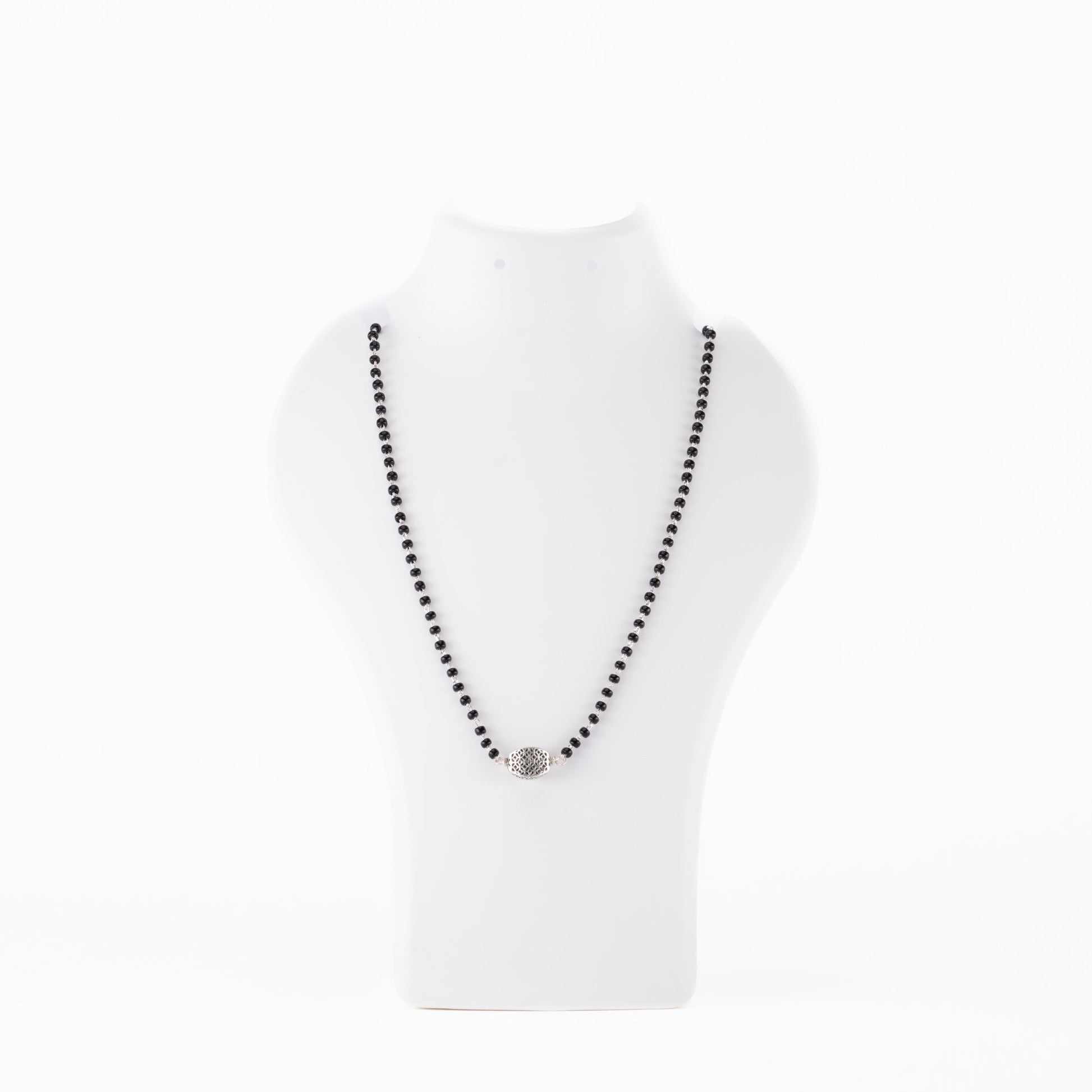 Silver Black Beads Mangalsutra