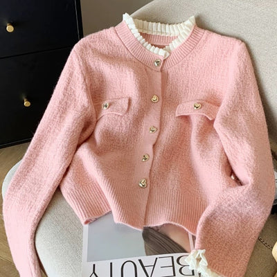 Gia Cute Heart Cardigans in Pink