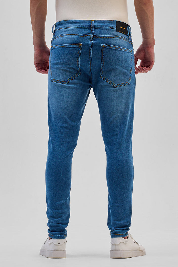 Blue Distressed Skinny Fit Jeans