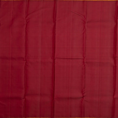 Red Handloom Kanchipuram Silk Saree With Annam Buttas