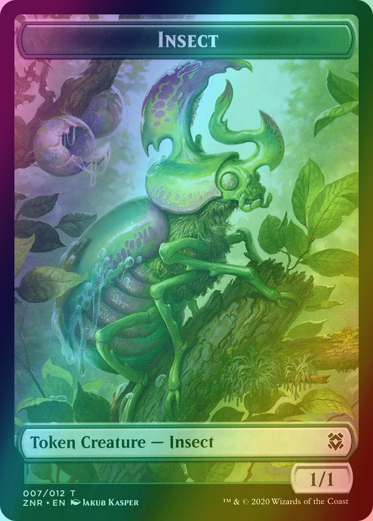Angel Warrior Token (01) // Insect Token (07) [Zendikar Rising Tokens] [Foil]