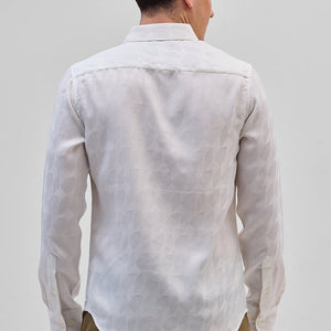 White Self-Design Shirt