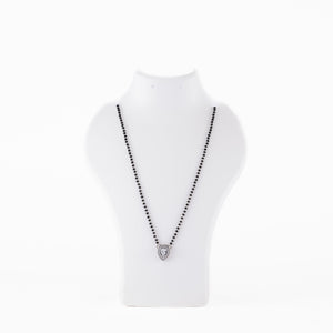 SOLITAIRE CONE SHAPE MANGALSUTRA IN SILVER 92.5