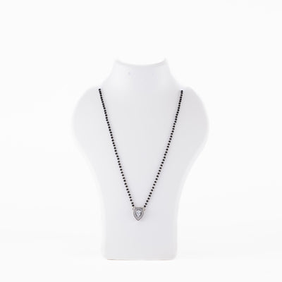 SOLITAIRE CONE SHAPE MANGALSUTRA IN SILVER 92.5