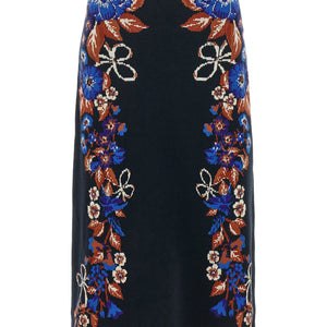 Farm Rio Bow Garden Knit Intarsia Skirt