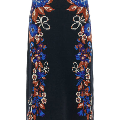 Farm Rio Bow Garden Knit Intarsia Skirt