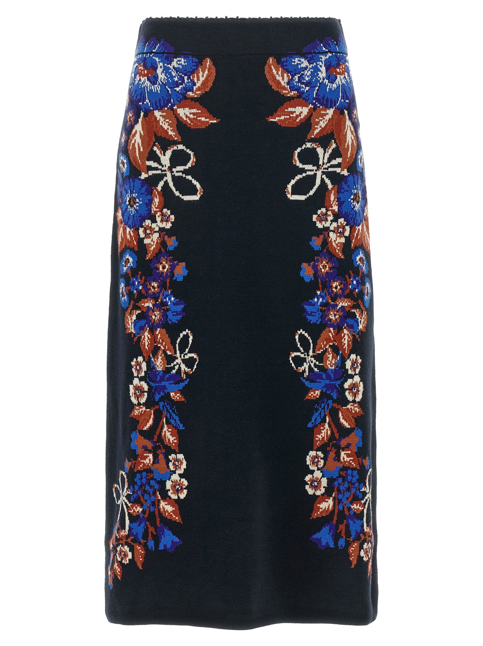 Farm Rio Bow Garden Knit Intarsia Skirt
