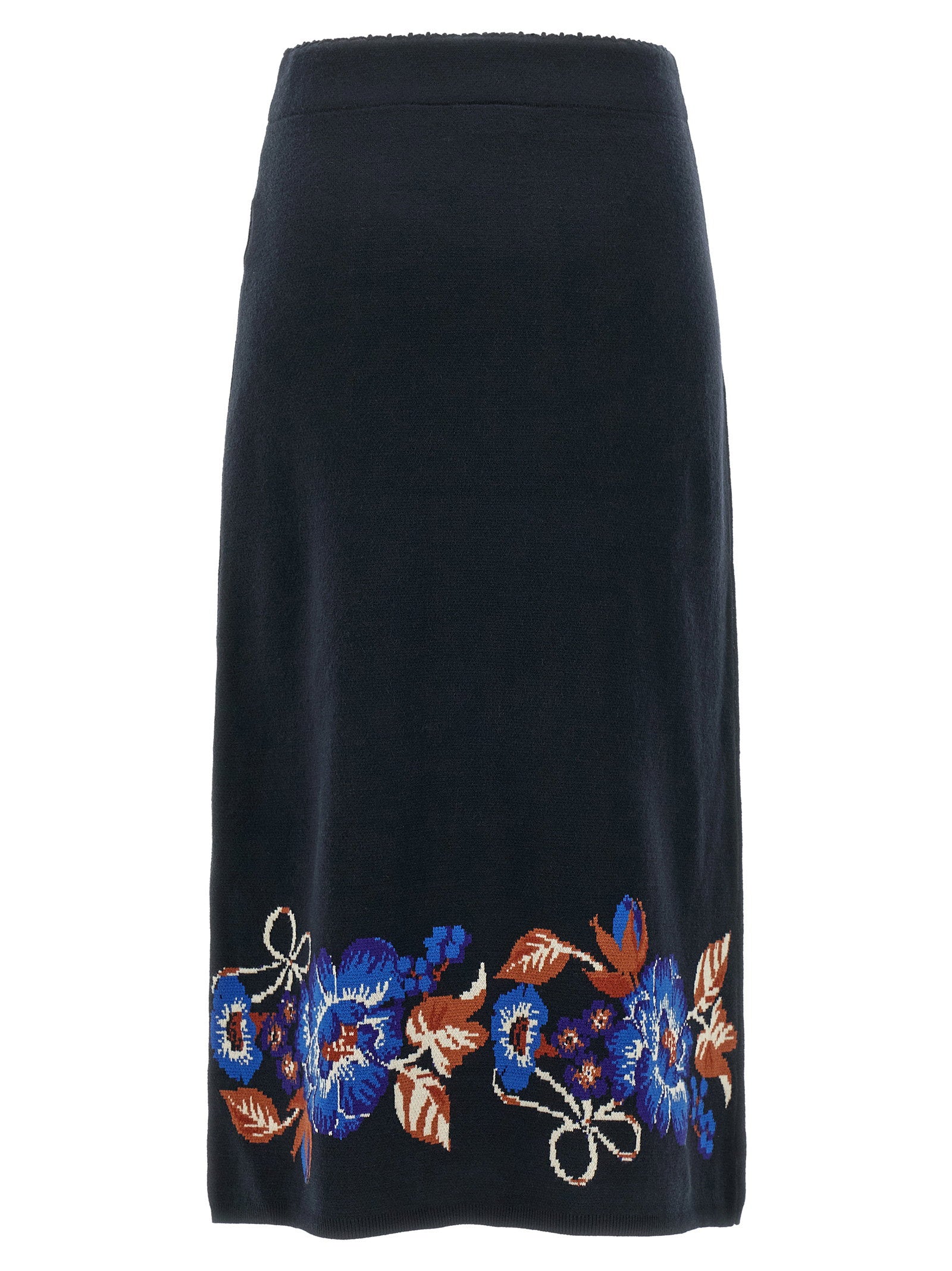 Farm Rio Bow Garden Knit Intarsia Skirt