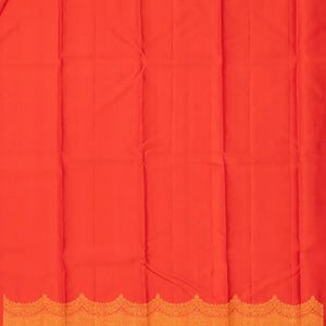 Peach Handloom Kanchipuram Silk Saree With Meena Buttas