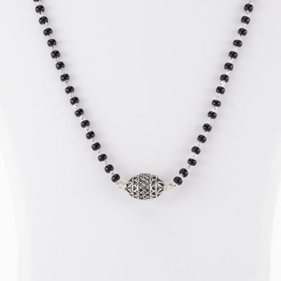Real Black and Silver Beads Mangalsutra for Women