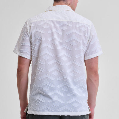 White Geometric Box Fit Shirt