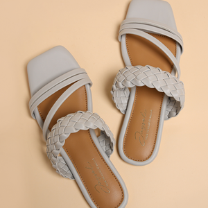 Sky Heart Open Toe Flats