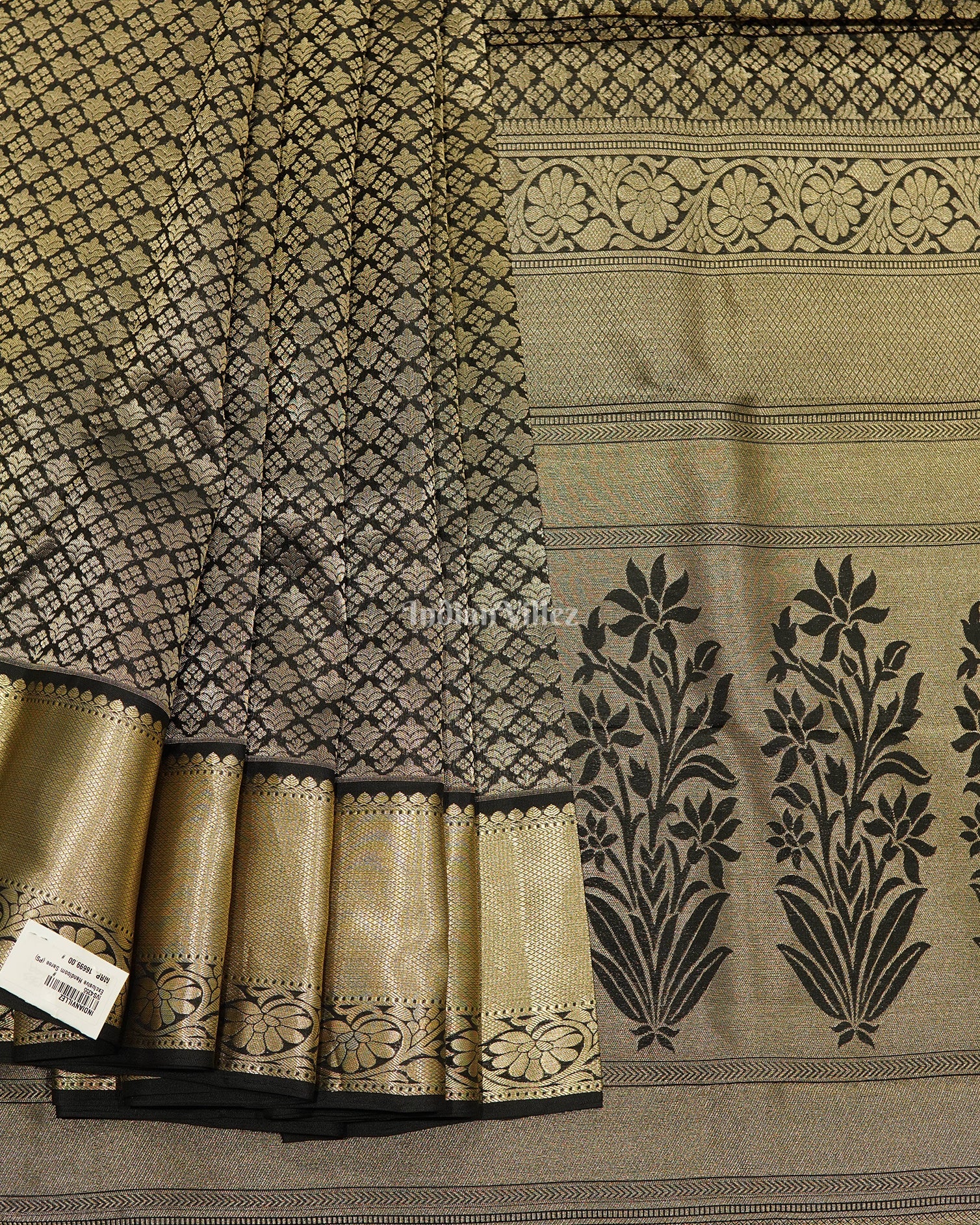 Black Pure Kanjivaram Silk Saree