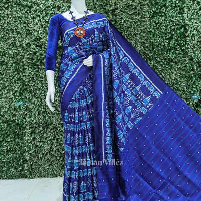 Exclusive Designer Royal Blue Contemporary Silk Saree