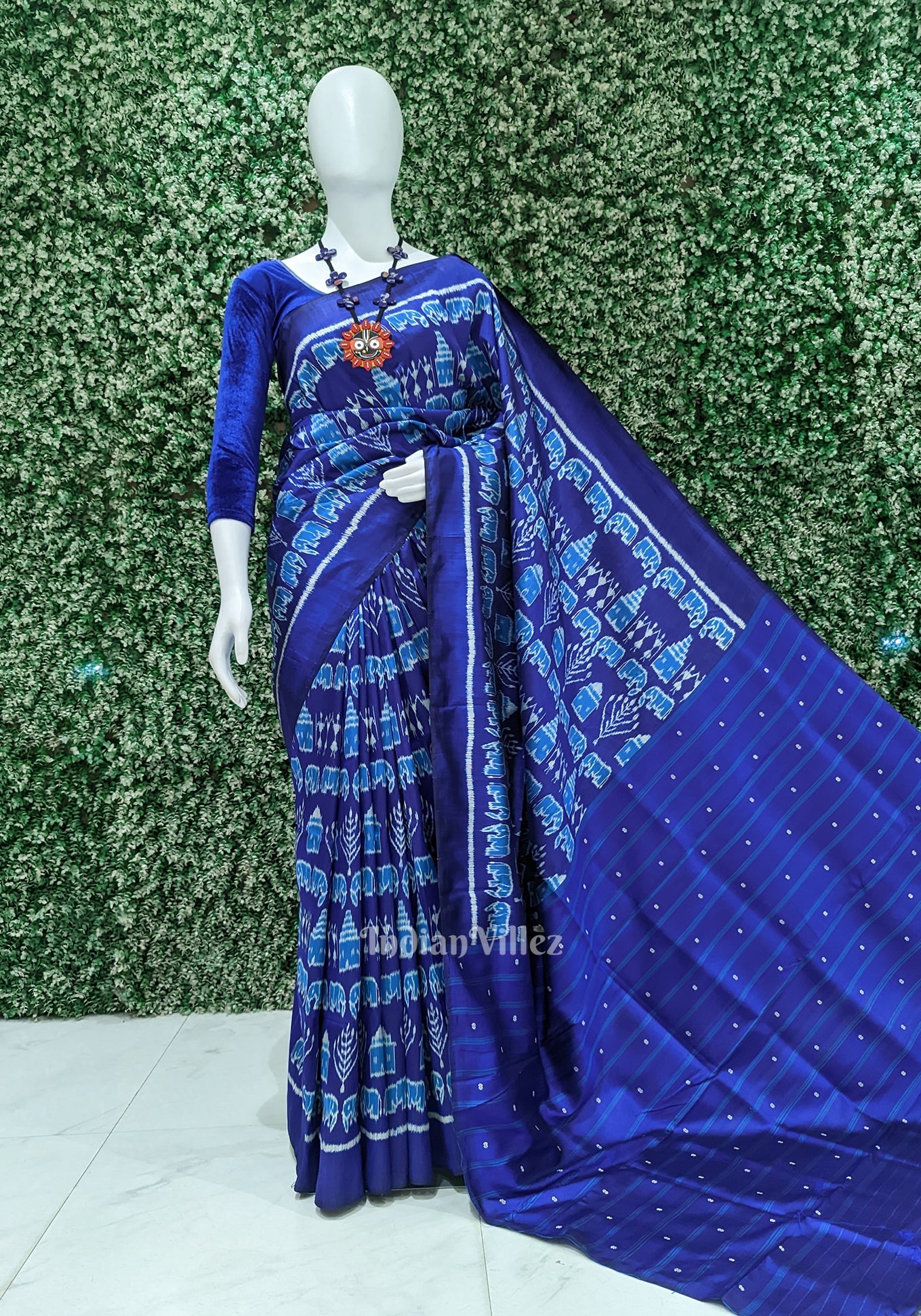 Exclusive Designer Royal Blue Contemporary Silk Saree