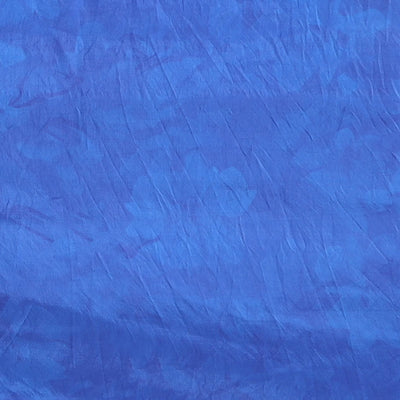 Blue floral digital printed crepe saree with contrast plain border