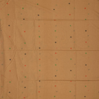 Beige Handloom Bengal Cotton Saree With Mango Motifs