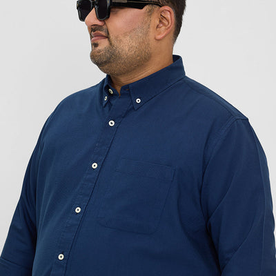 Dark Blue Button Down Regular Fit Shirt