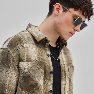 Brown Double Pocket Flannel Overshirt