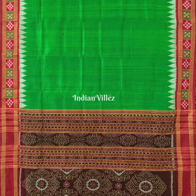 Green Red Border Pasapali Khandua Silk Saree