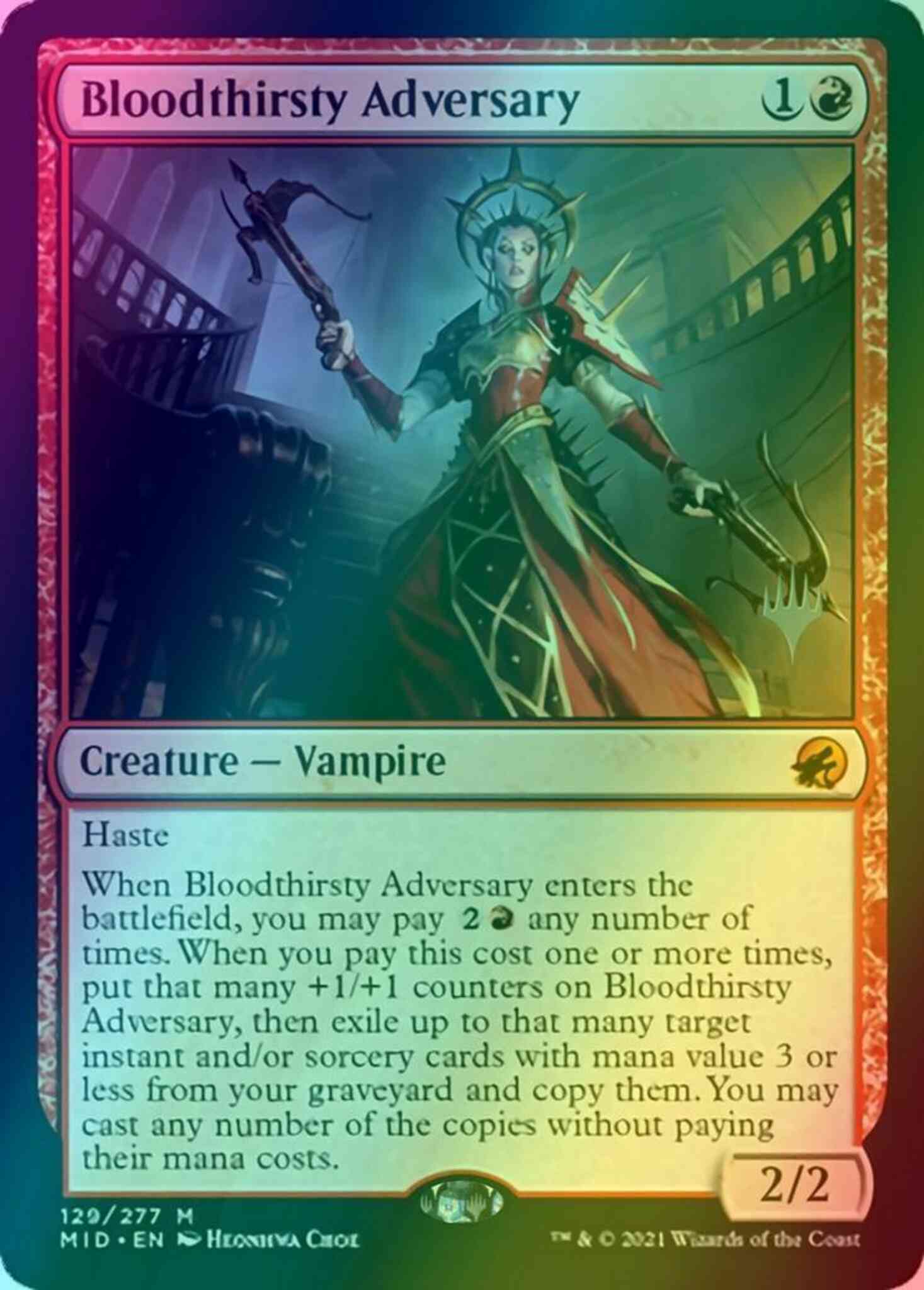 Bloodthirsty Adversary [Promo Pack] [129p] [Innistrad: Midnight Hunt Promos] [Foil]