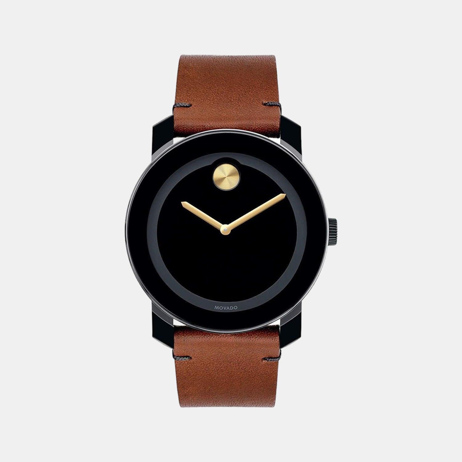 Bold TR90 Men Quartz Black Dial Analog Leather Watch 3600305