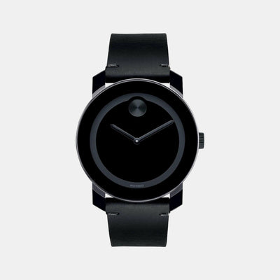 Bold TR90 Men Quartz Black Dial Analog Leather Watch 3600306
