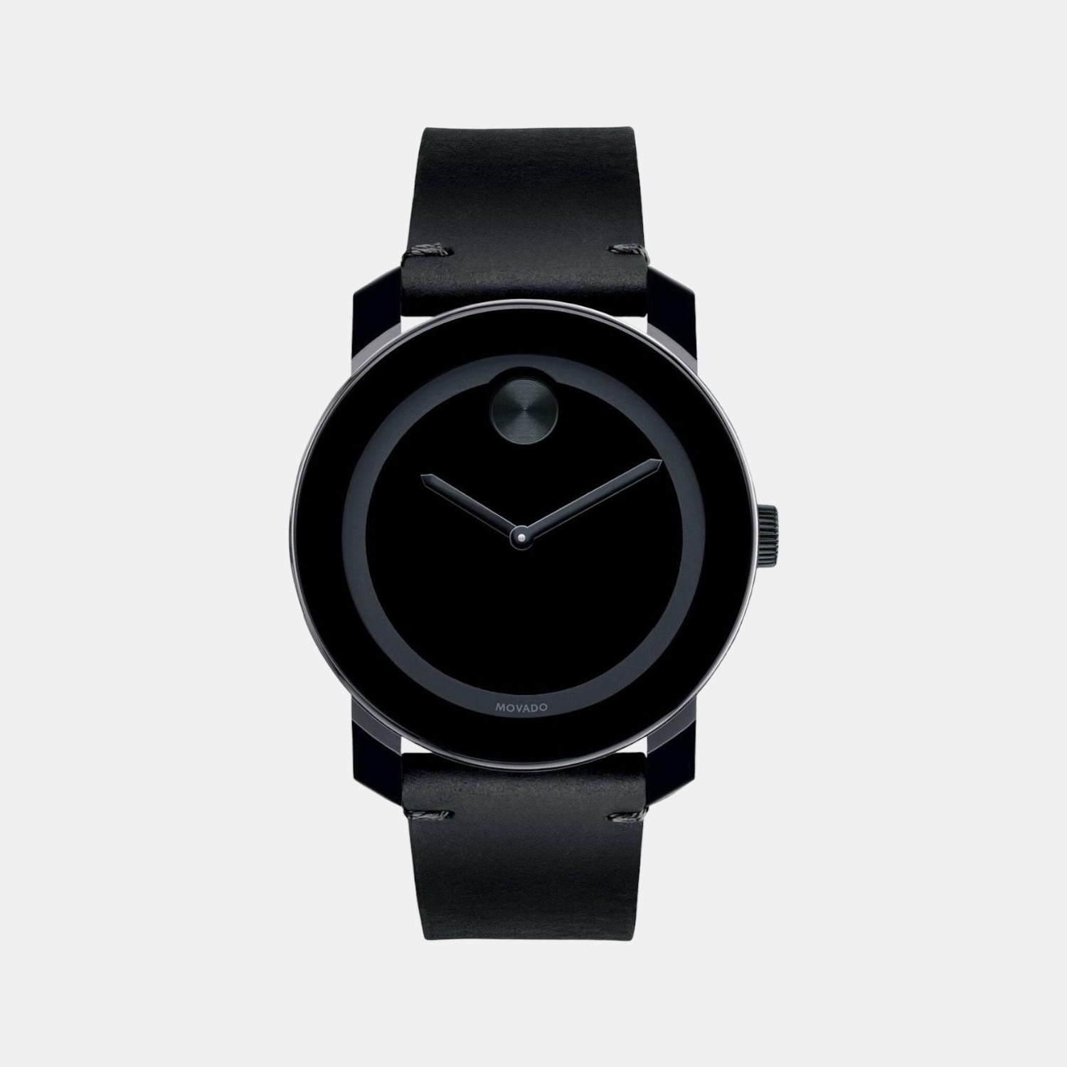 Bold TR90 Men Quartz Black Dial Analog Leather Watch 3600306