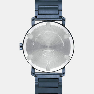 Bold Men Quartz Blue Dial Analog Stainless Steel Watch 3600510