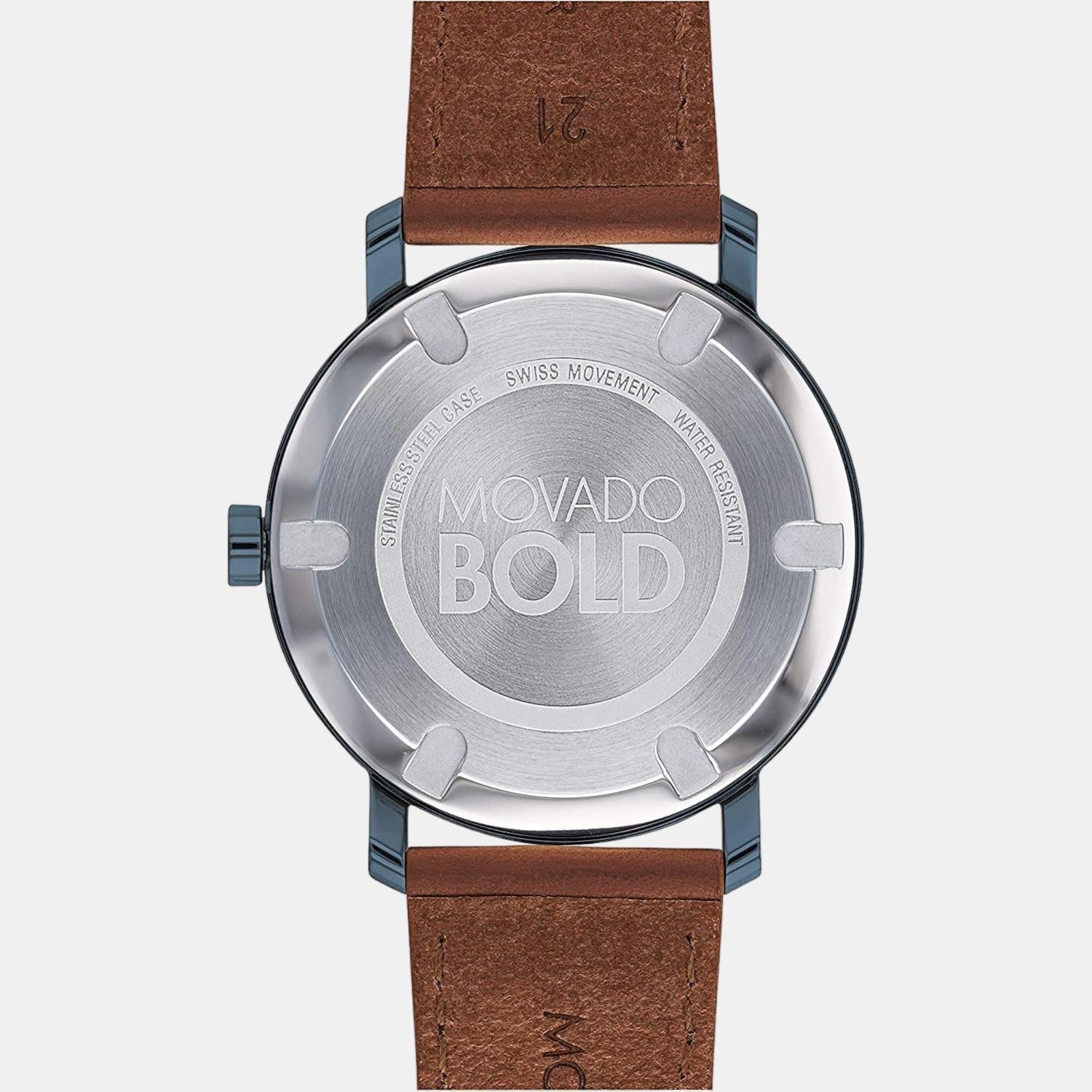 Bold Men Quartz Blue Dial Analog Leather Watch 3600520