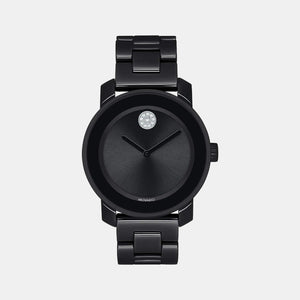 Bold Women Quartz Black Dial Analog Stainless Steel Watch 3600535