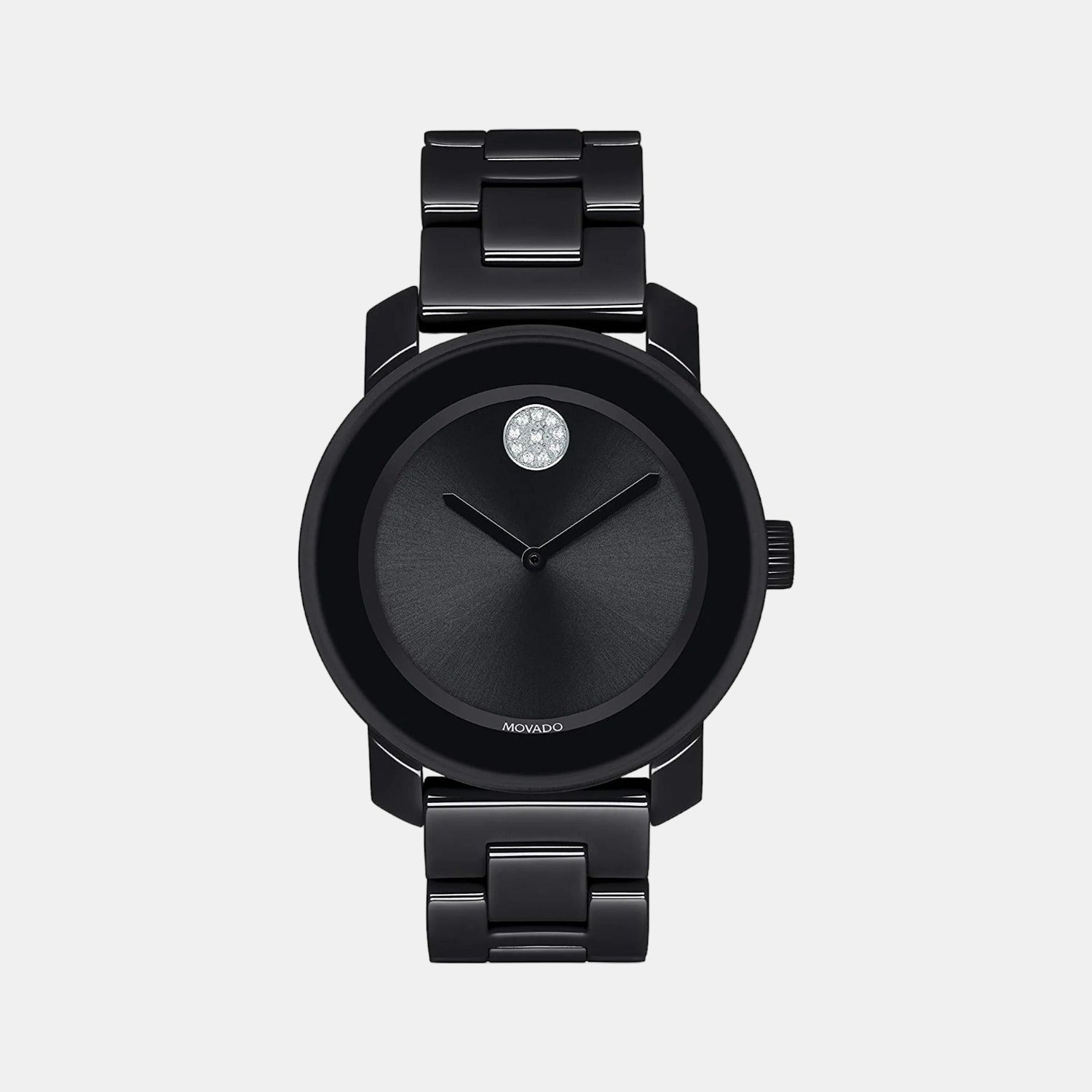 Bold Women Quartz Black Dial Analog Stainless Steel Watch 3600535