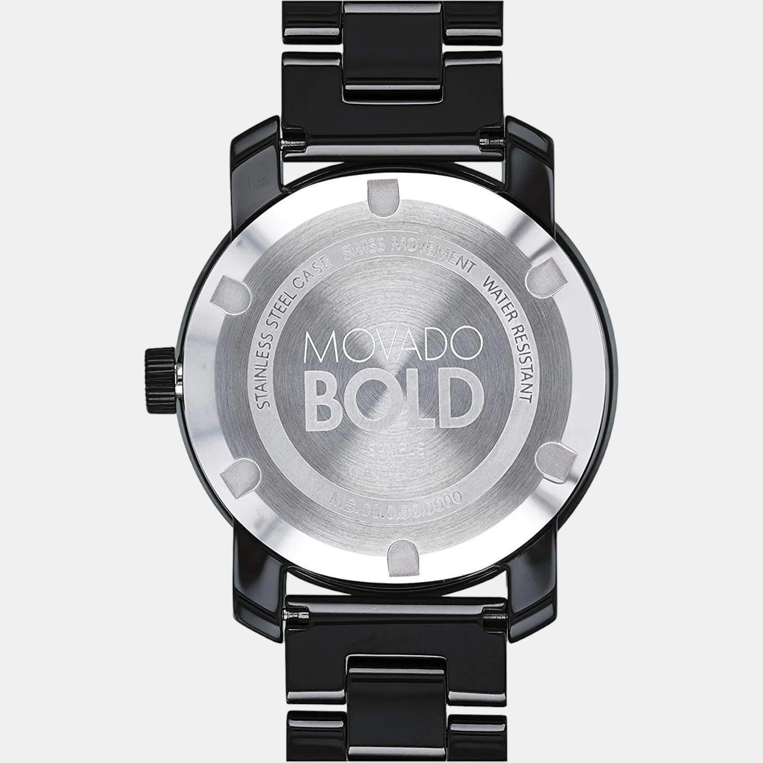 Bold Women Quartz Black Dial Analog Stainless Steel Watch 3600535