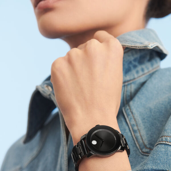 Movado Bold Iconic Metals Black Dial Women 36.3mm