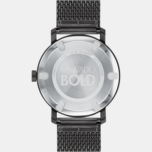 Bold Men Quartz Black Dial Analog Stainless Steel Watch 3600562
