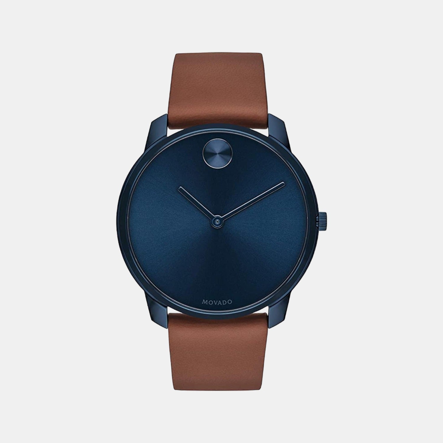 Bold Men Quartz Blue Dial Analog Leather Watch 3600585