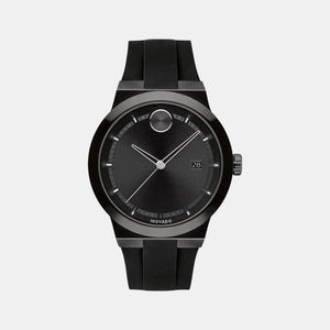 Bold Men Quartz Black Dial Analog Silicone Watch 3600621