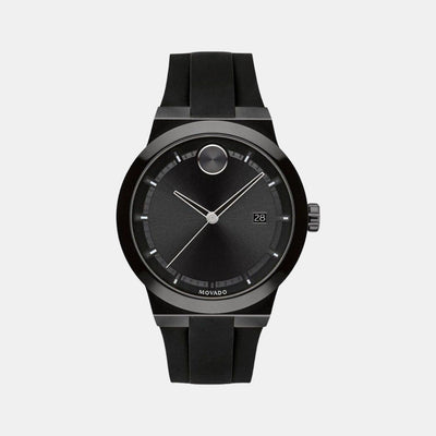 Bold Men Quartz Black Dial Analog Silicone Watch 3600621
