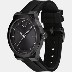 Bold Men Quartz Black Dial Analog Silicone Watch 3600621