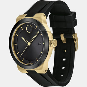 Bold Men Quartz Black Dial Analog Silicone Watch 3600623