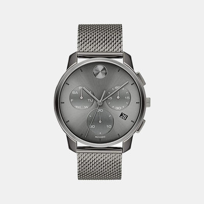 Bold Men Quartz Grey Dial Chronograph Stainless Steel Watch 3600635