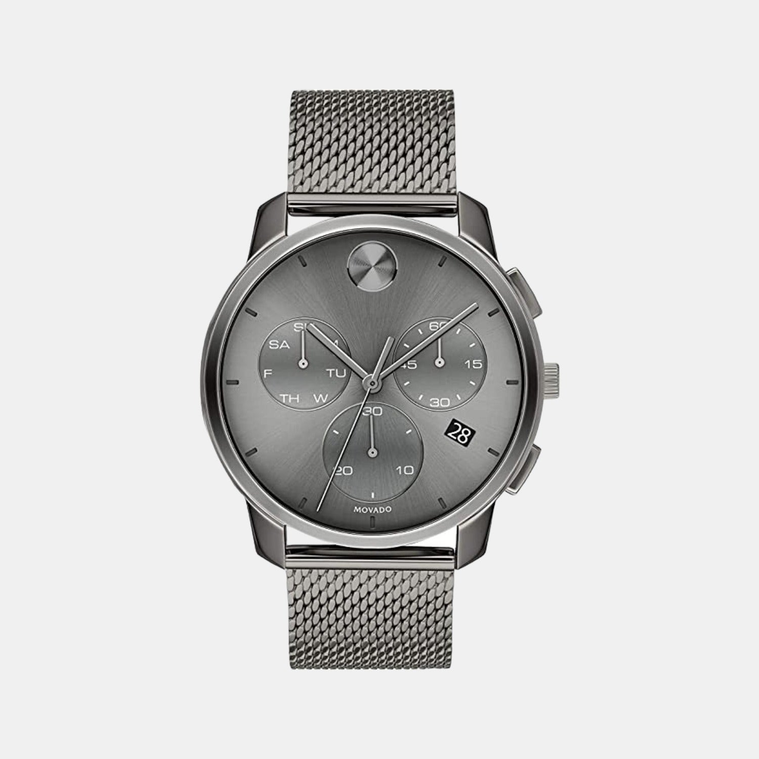Bold Men Quartz Grey Dial Chronograph Stainless Steel Watch 3600635