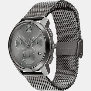 Bold Men Quartz Grey Dial Chronograph Stainless Steel Watch 3600635