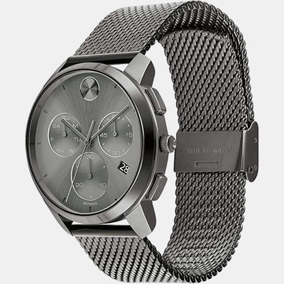 Bold Men Quartz Grey Dial Chronograph Stainless Steel Watch 3600635
