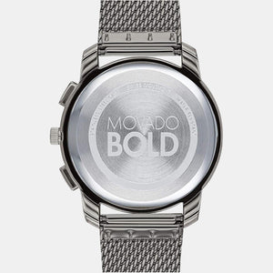 Bold Men Quartz Grey Dial Chronograph Stainless Steel Watch 3600635