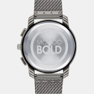Bold Men Quartz Grey Dial Chronograph Stainless Steel Watch 3600635