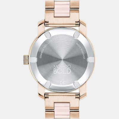 Bold Women Quartz Rose Gold Dial Analog Stainless Steel Watch 3600639