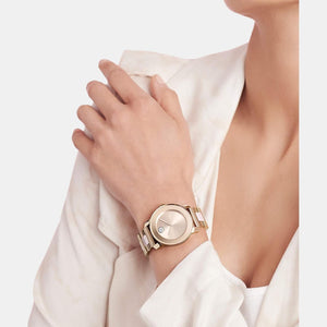 Bold Women Quartz Rose Gold Dial Analog Stainless Steel Watch 3600639