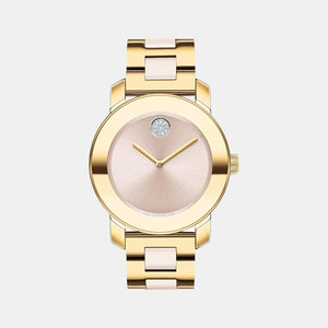 Bold Women Quartz Pink Dial Analog Stainless Steel Watch 3600640