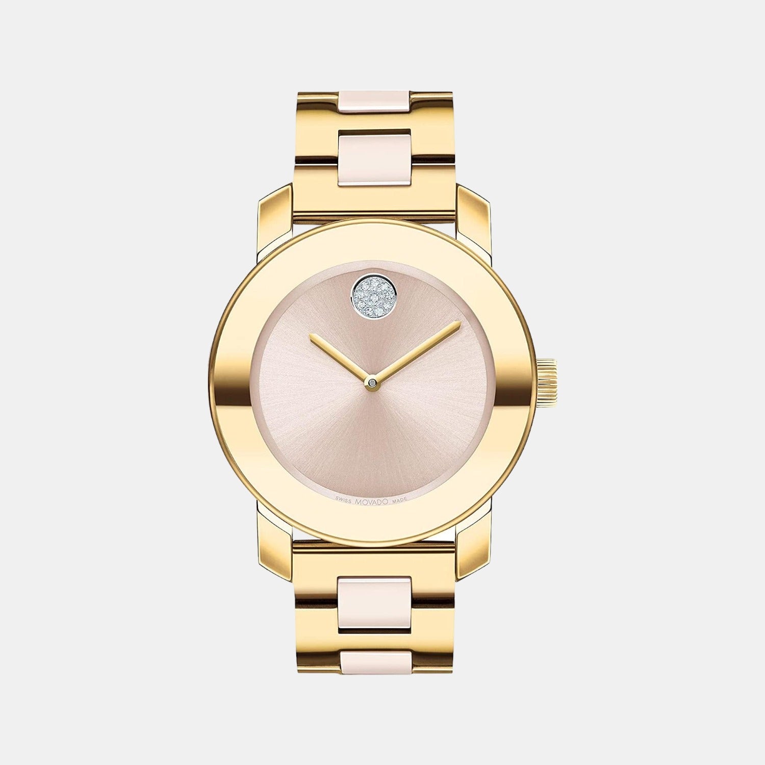 Bold Women Quartz Pink Dial Analog Stainless Steel Watch 3600640